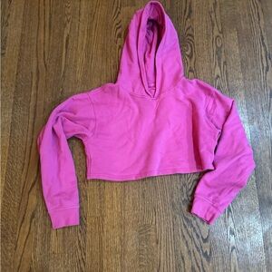 Lululemon Pink Cropped Hoodie Sweater